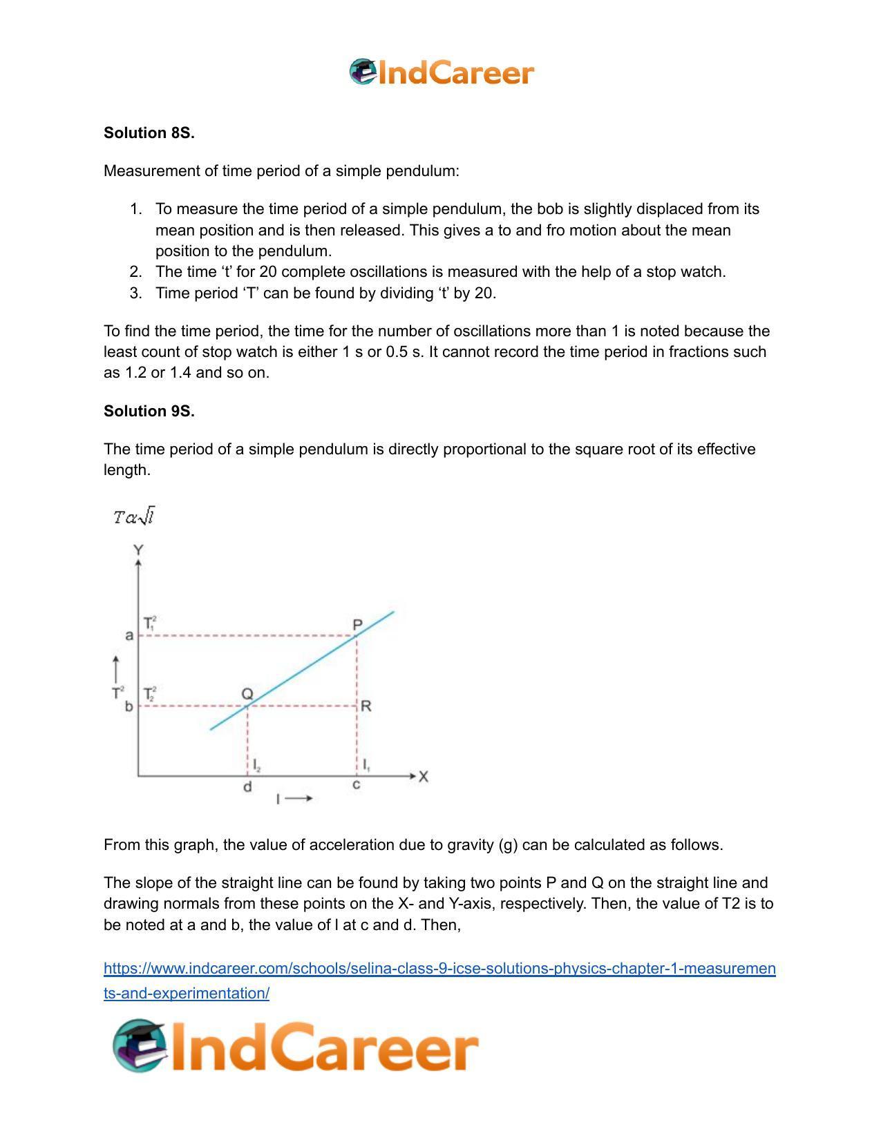 Selina Class 9 ICSE Solutions Physics : Chapter 1- Measurements and Experimentation - Page 31