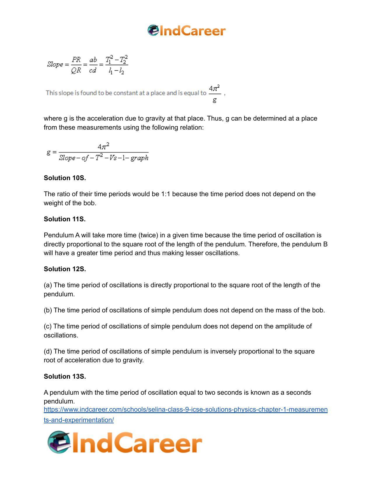 Selina Class 9 ICSE Solutions Physics : Chapter 1- Measurements and Experimentation - Page 32