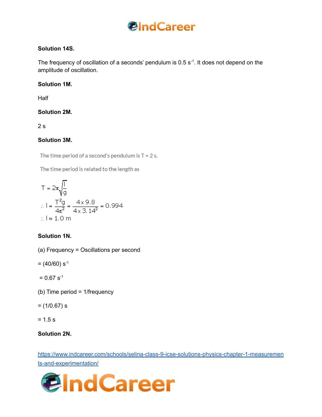 Selina Class 9 ICSE Solutions Physics : Chapter 1- Measurements and Experimentation - Page 33