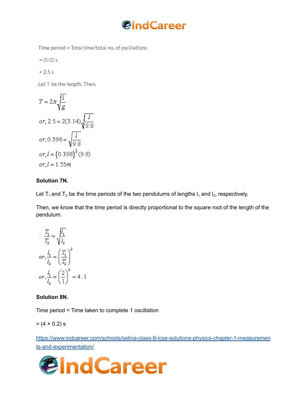 Selina Class 9 ICSE Solutions Physics : Chapter 1- Measurements and Experimentation - Page 36