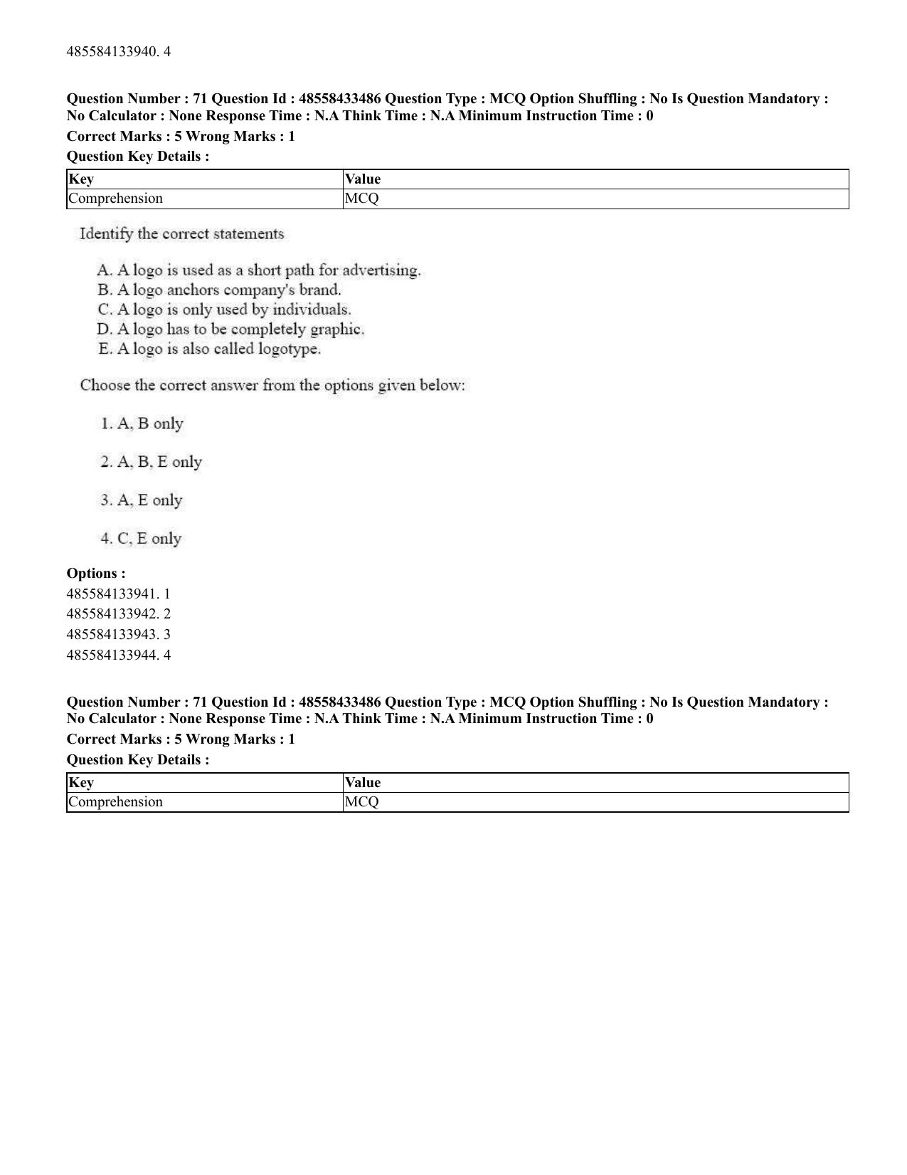 CUET 2023 English Marathi Shift 1 Question Papers - 18 June 2023 - Page 58