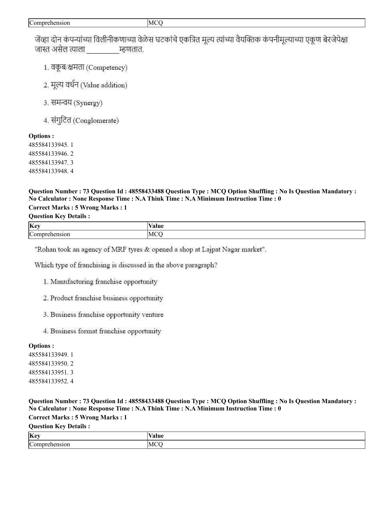 CUET 2023 English Marathi Shift 1 Question Papers - 18 June 2023 - Page 60
