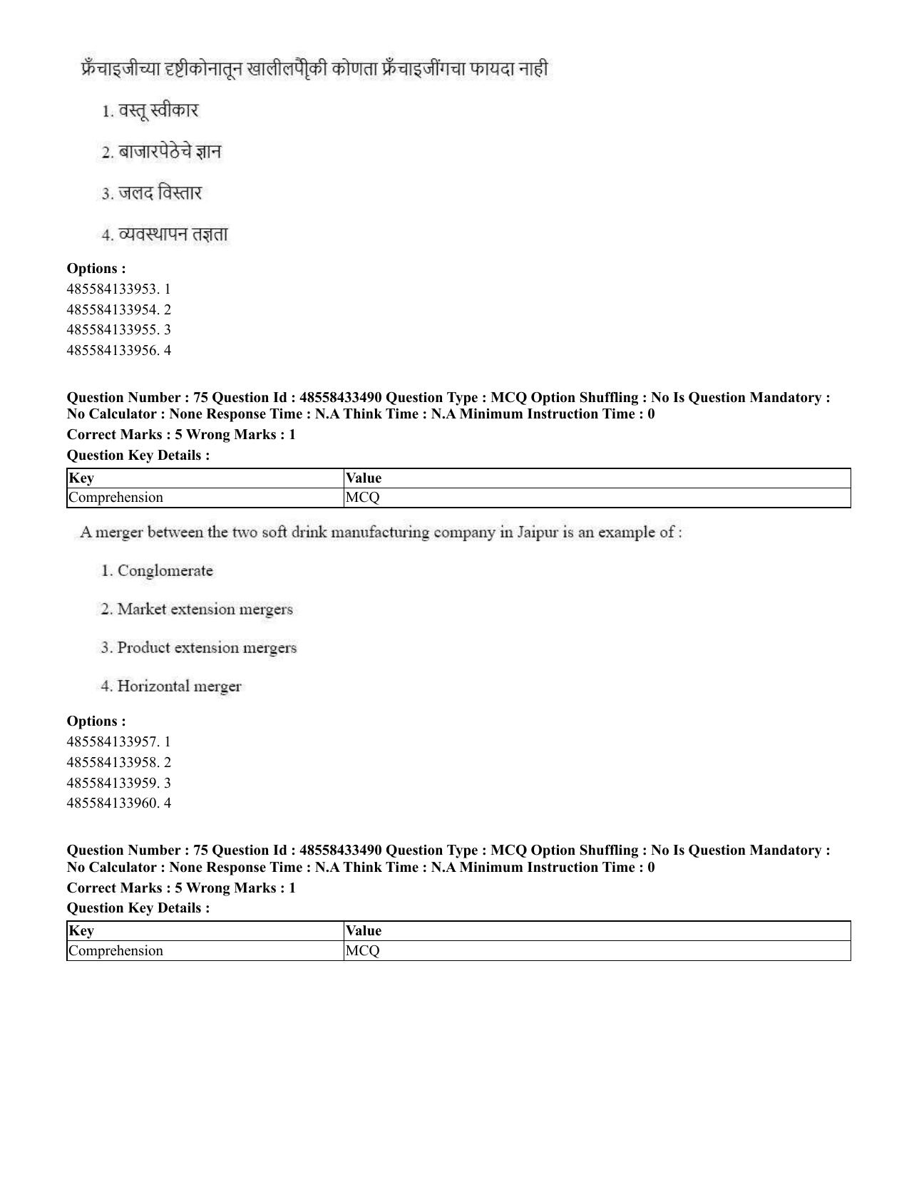 CUET 2023 English Marathi Shift 1 Question Papers - 18 June 2023 - Page 62