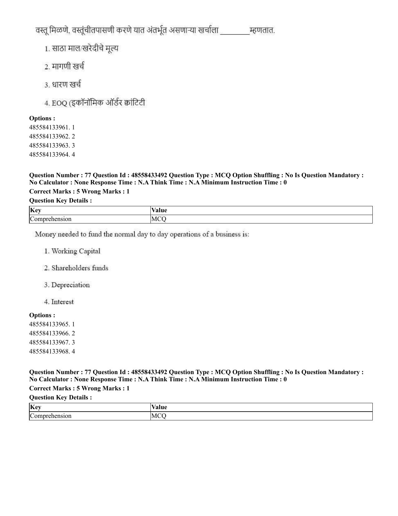 CUET 2023 English Marathi Shift 1 Question Papers - 18 June 2023 - Page 64