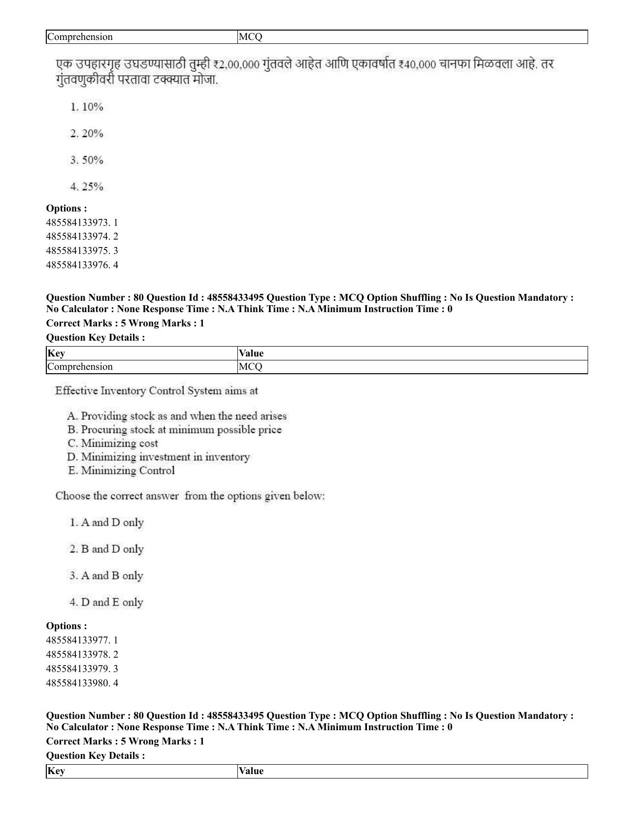 CUET 2023 English Marathi Shift 1 Question Papers - 18 June 2023 - Page 67