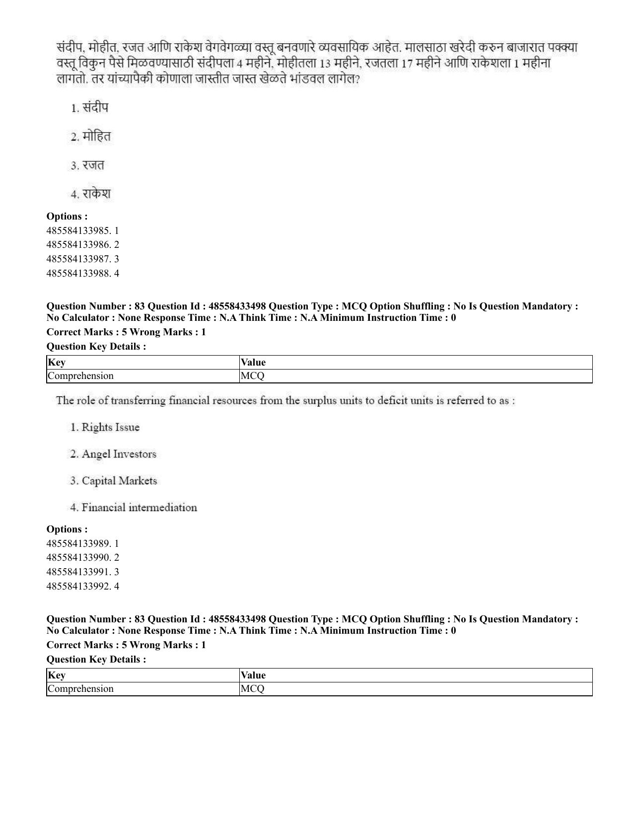 CUET 2023 English Marathi Shift 1 Question Papers - 18 June 2023 - Page 70