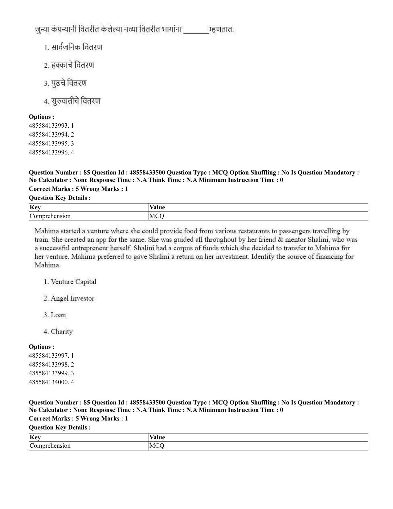 CUET 2023 English Marathi Shift 1 Question Papers - 18 June 2023 - Page 72