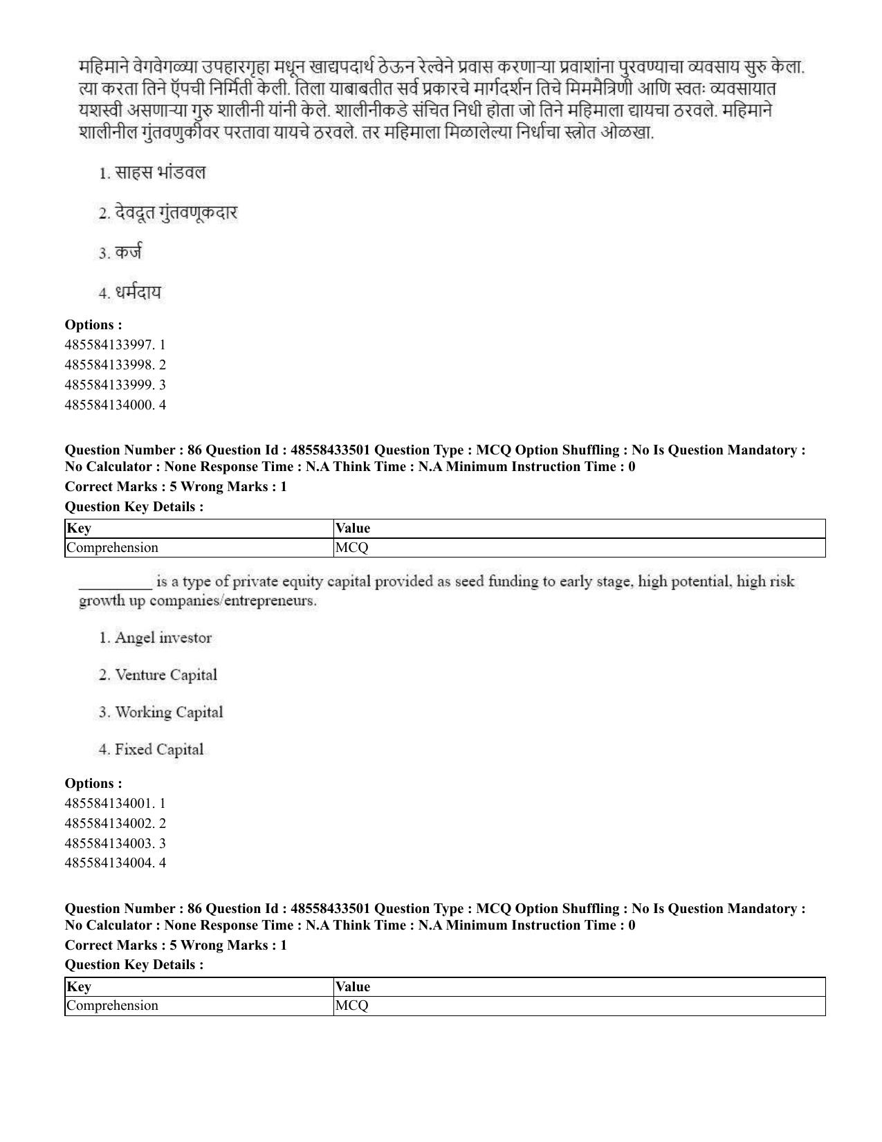 CUET 2023 English Marathi Shift 1 Question Papers - 18 June 2023 - Page 73
