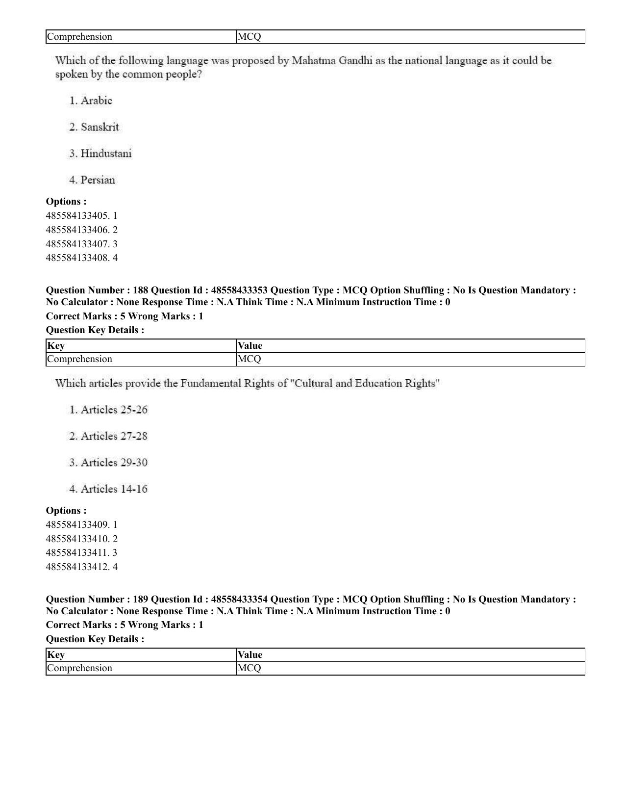 CUET 2023 English Marathi Shift 1 Question Papers - 18 June 2023 - Page 149