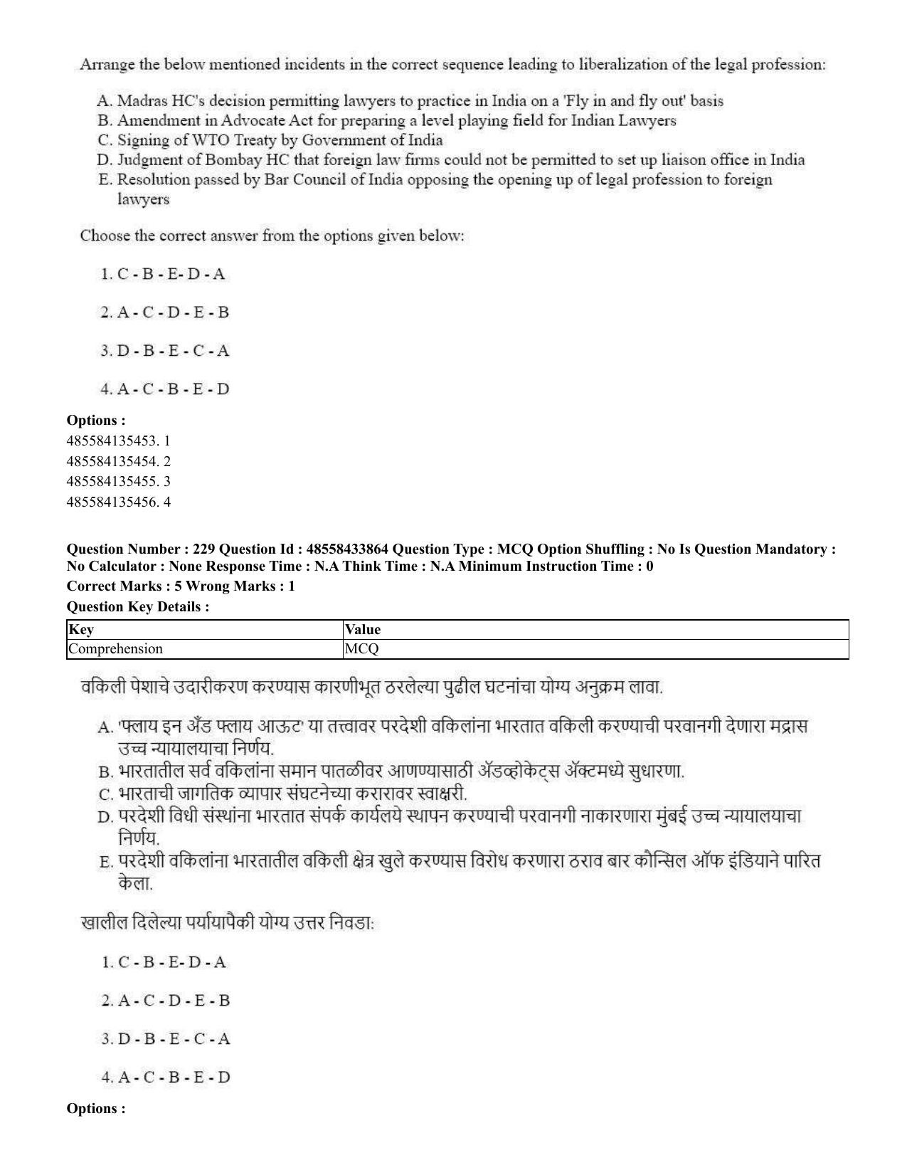 CUET 2023 English Marathi Shift 1 Question Papers - 18 June 2023 - Page 187