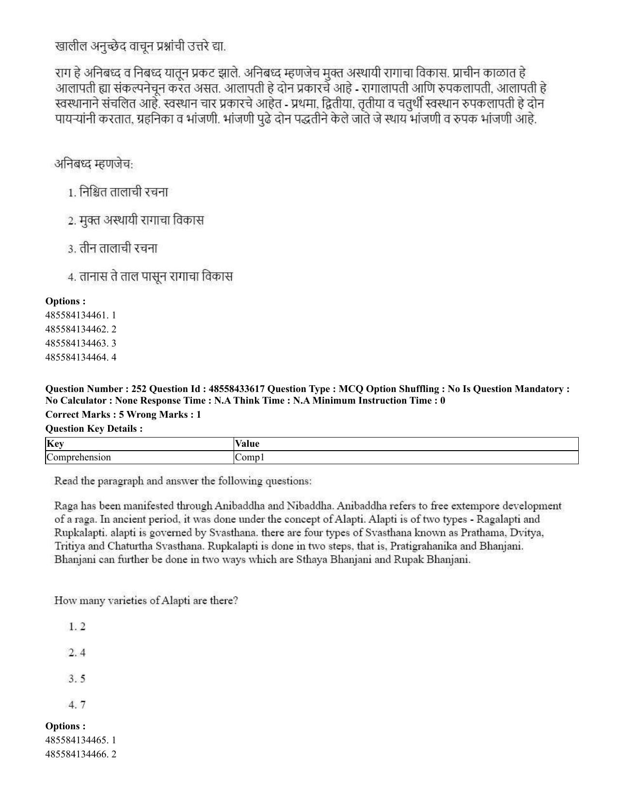CUET 2023 English Marathi Shift 1 Question Papers - 18 June 2023 - Page 216