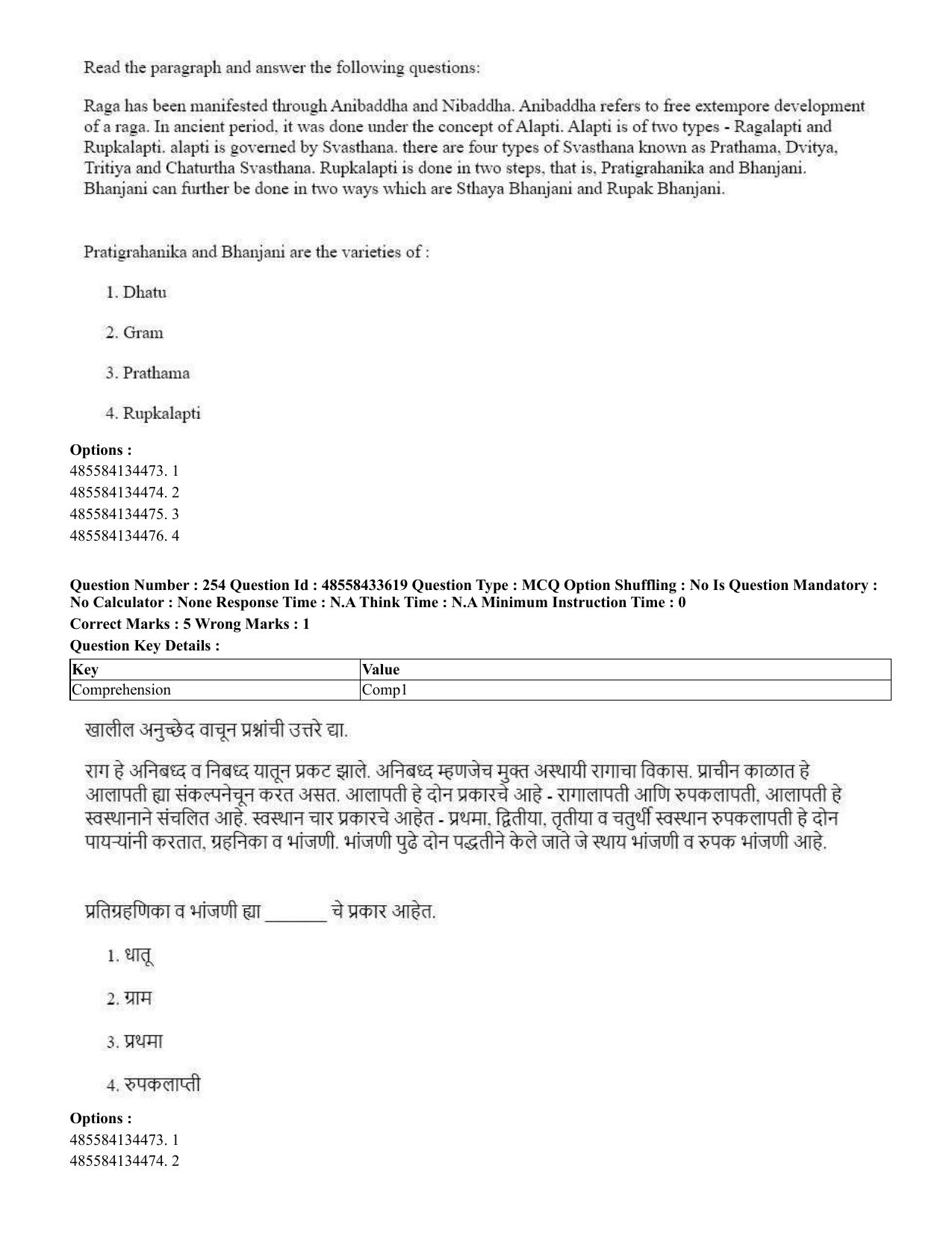 CUET 2023 English Marathi Shift 1 Question Papers - 18 June 2023 - Page 219