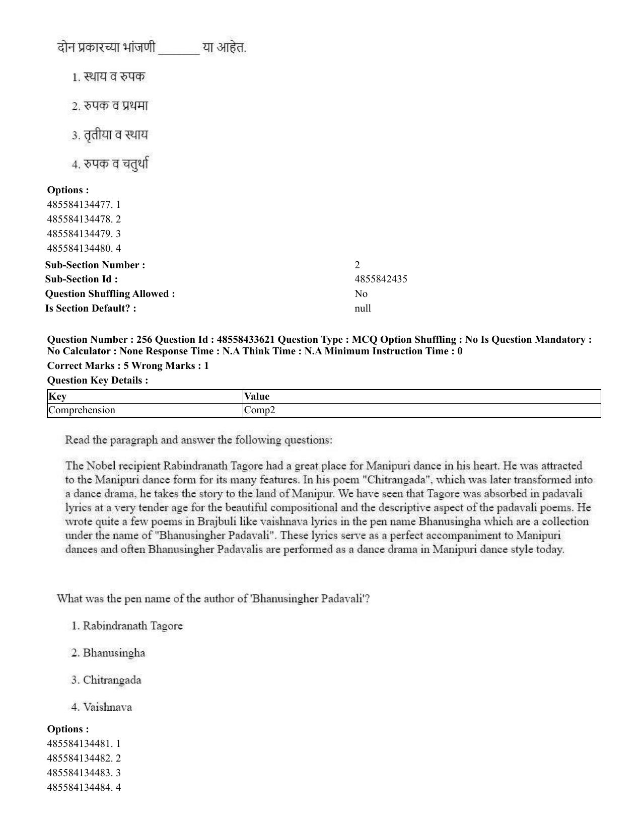 CUET 2023 English Marathi Shift 1 Question Papers - 18 June 2023 - Page 221