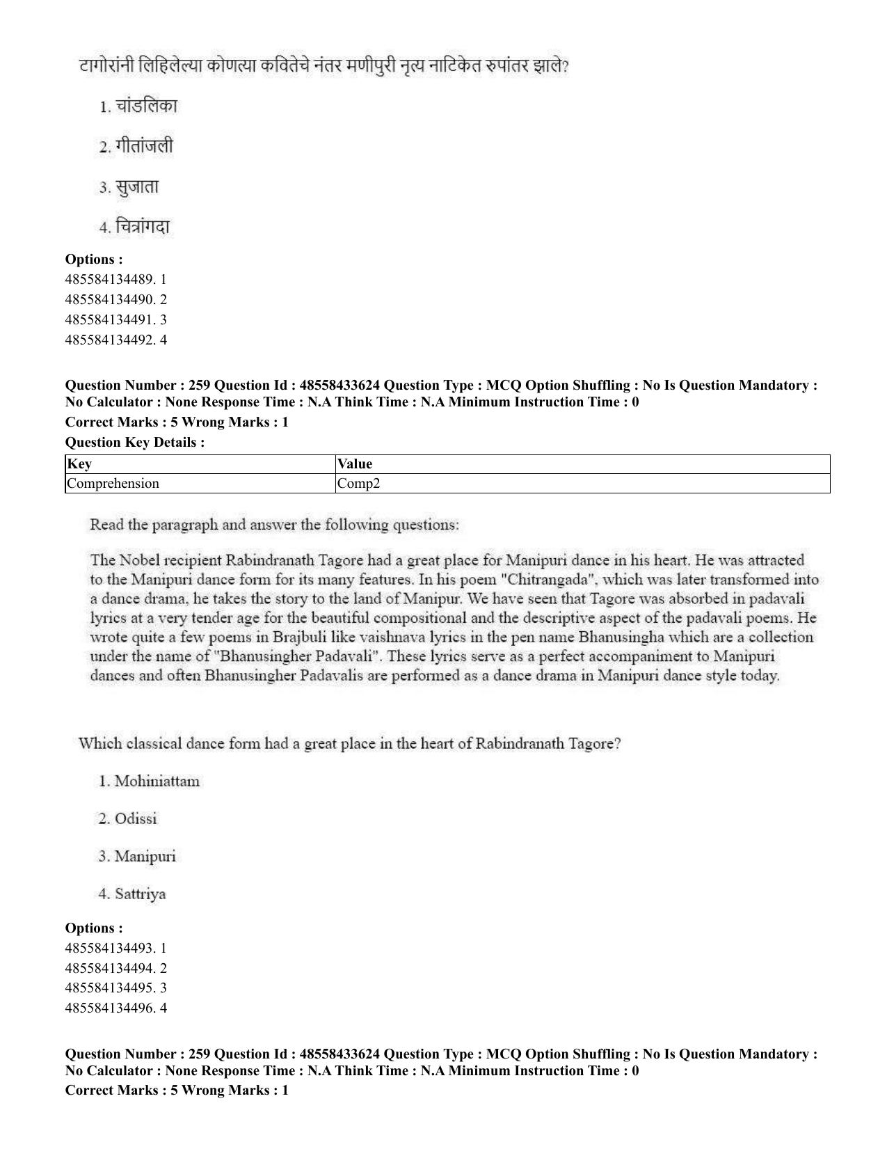 CUET 2023 English Marathi Shift 1 Question Papers - 18 June 2023 - Page 225