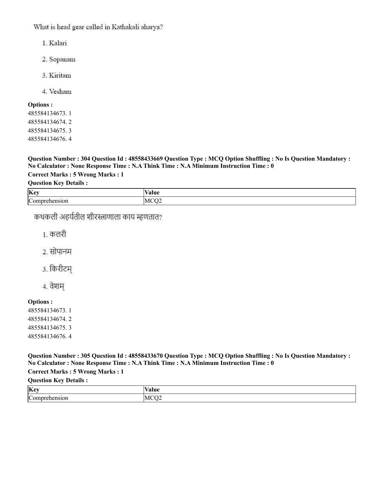 CUET 2023 English Marathi Shift 1 Question Papers - 18 June 2023 - Page 280