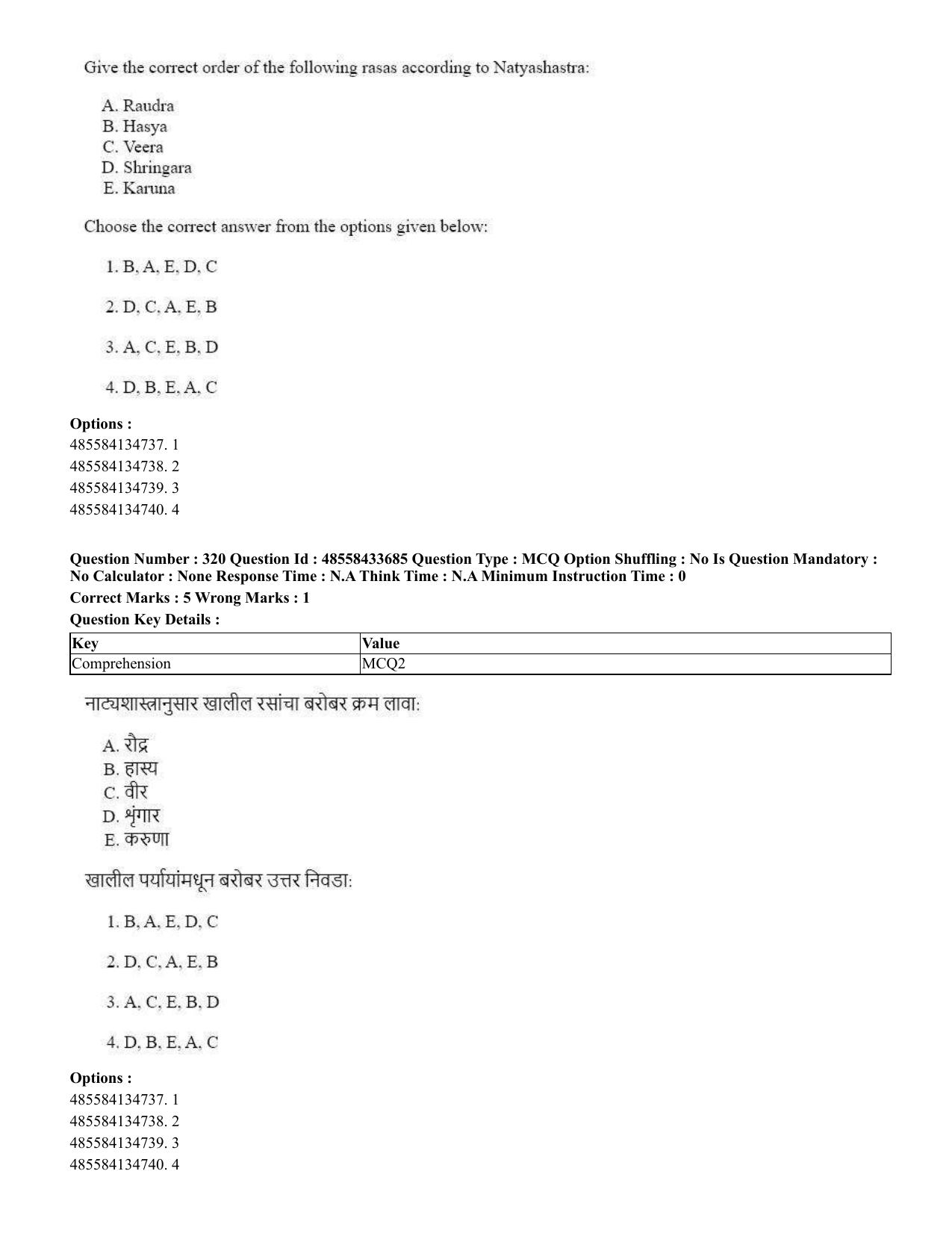 CUET 2023 English Marathi Shift 1 Question Papers - 18 June 2023 - Page 299