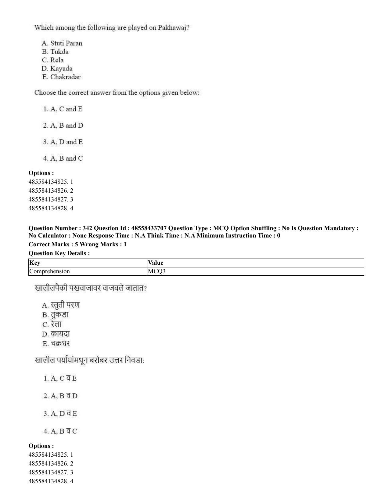 CUET 2023 English Marathi Shift 1 Question Papers - 18 June 2023 - Page 322