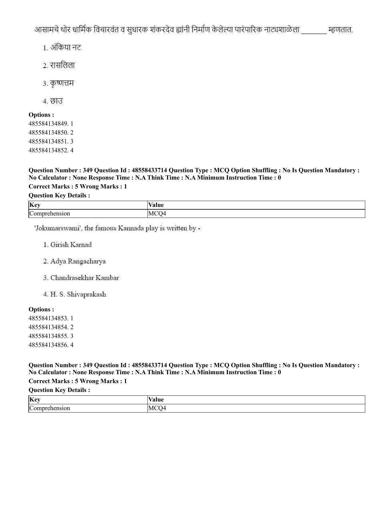 CUET 2023 English Marathi Shift 1 Question Papers - 18 June 2023 - Page 330