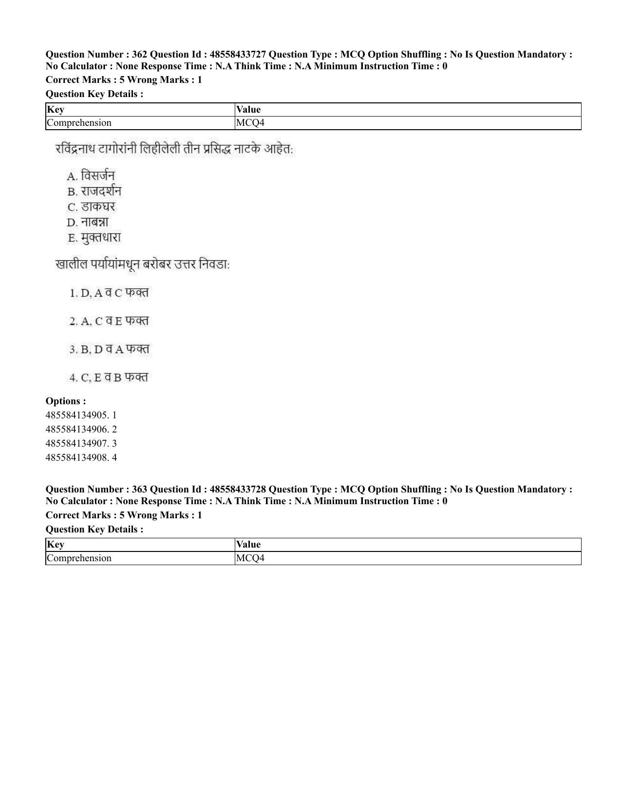 CUET 2023 English Marathi Shift 1 Question Papers - 18 June 2023 - Page 344