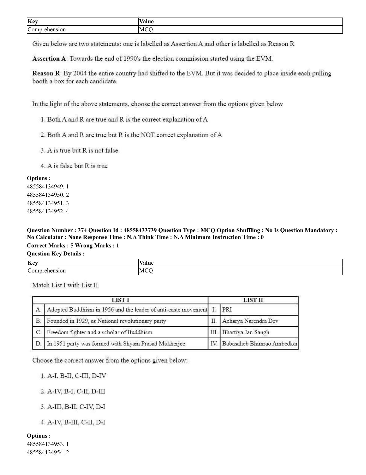 CUET 2023 English Marathi Shift 1 Question Papers - 18 June 2023 - Page 357