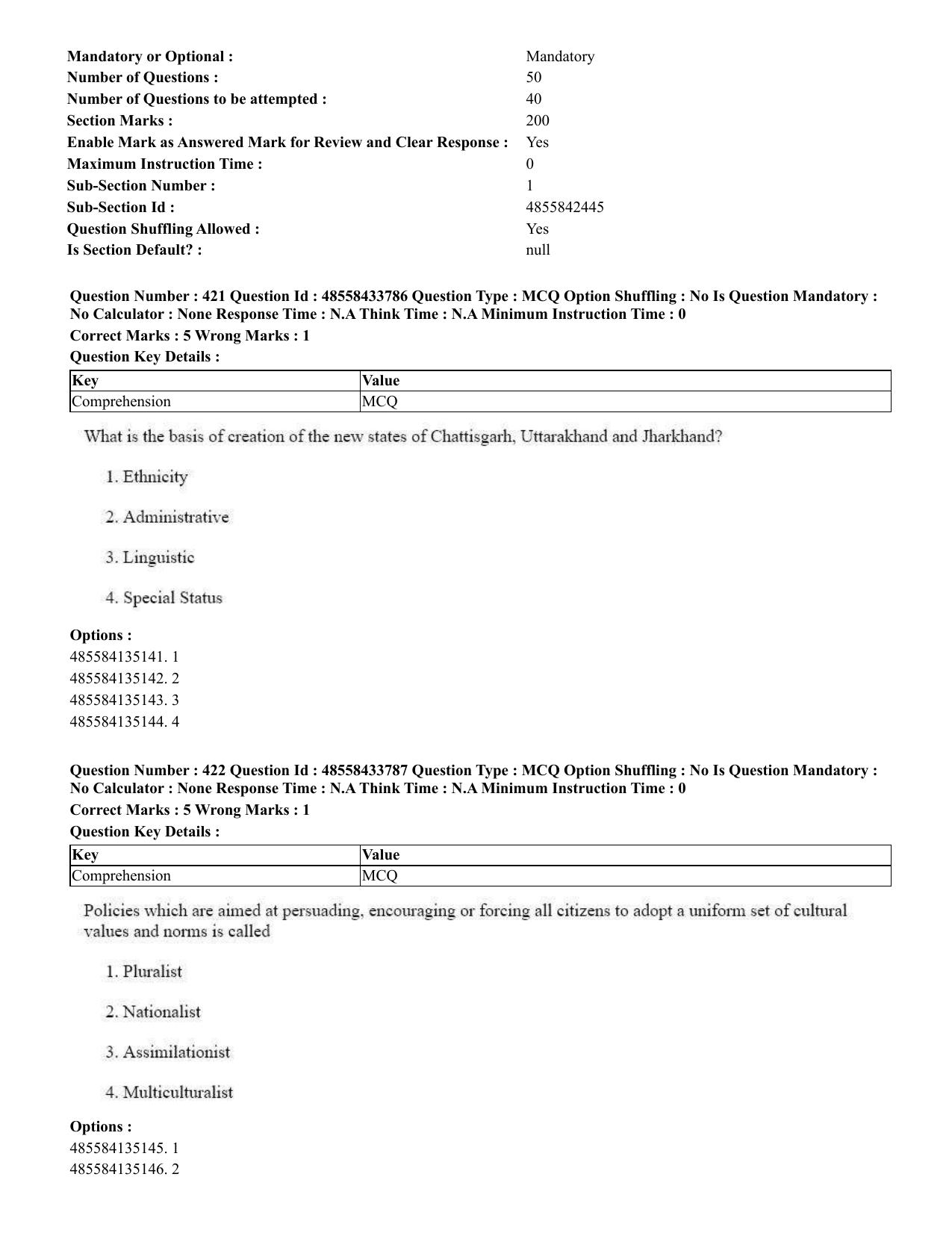 CUET 2023 English Marathi Shift 1 Question Papers - 18 June 2023 - Page 384