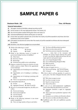 CUET UG Economics Sample Paper 6