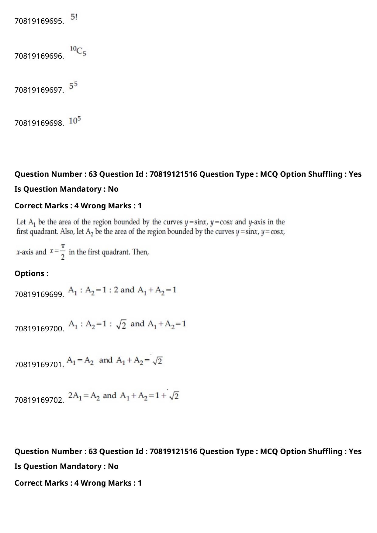 JEE Mains 2021: BTech Gujarati (Shift 2) 26-02-2021 Question Paper - Page 74