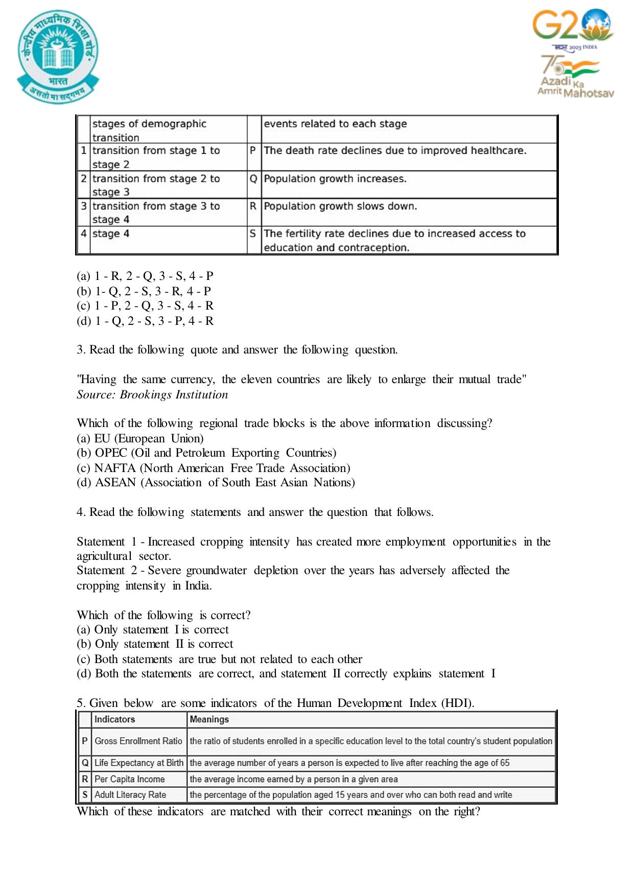 CBSE Class 12 Geography SET 1 Practice Questions 2023-24  - Page 2