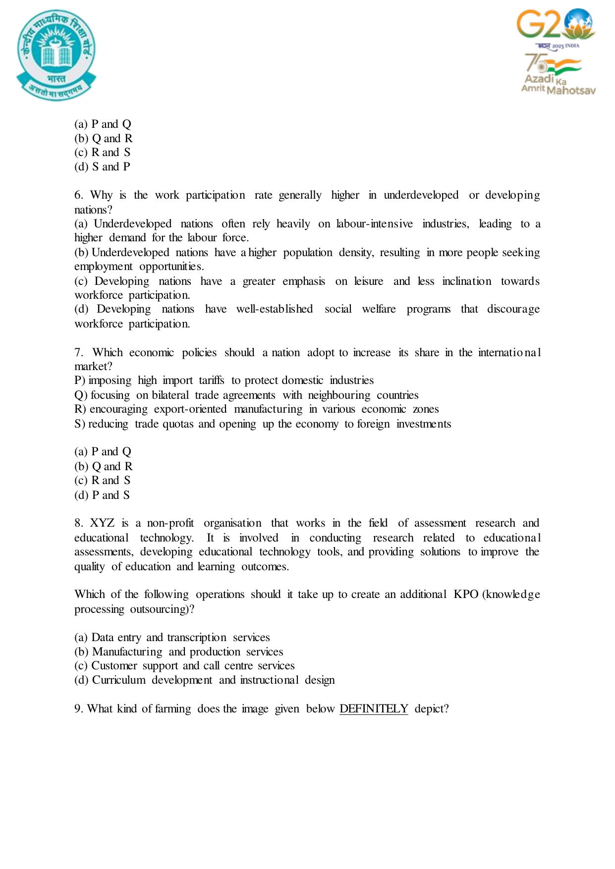 CBSE Class 12 Geography SET 1 Practice Questions 2023-24  - Page 3