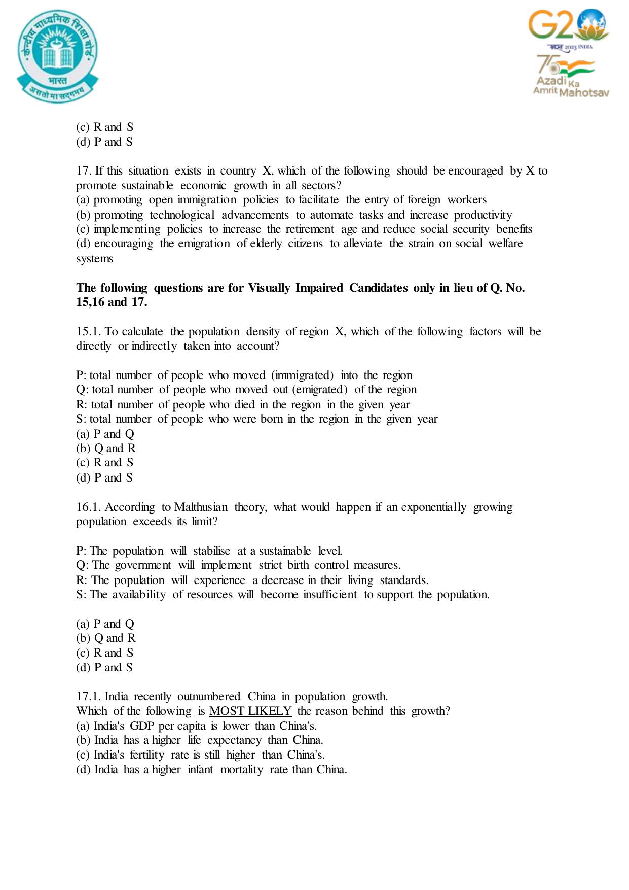 CBSE Class 12 Geography SET 1 Practice Questions 2023-24  - Page 7