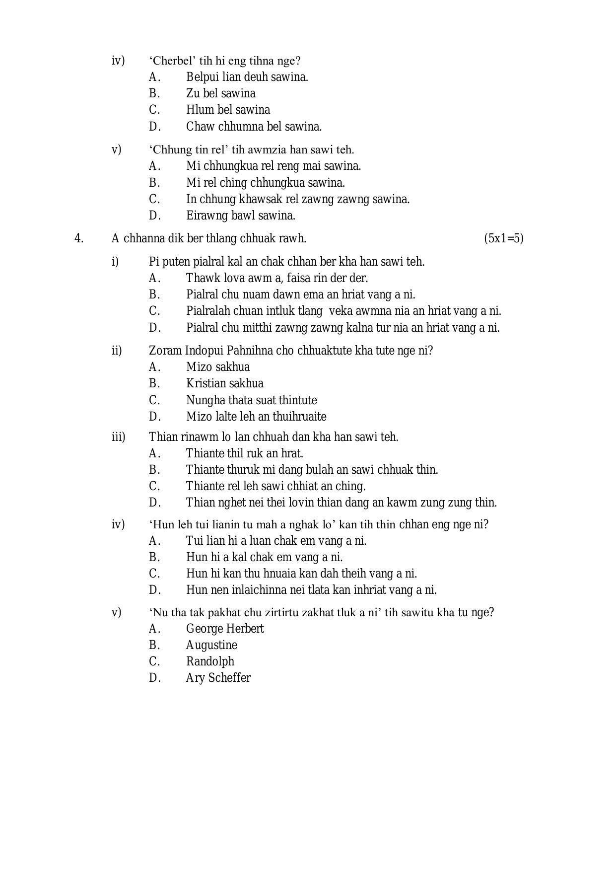 CBSE Class 10 Mizo Sample Paper 2024 - Page 3