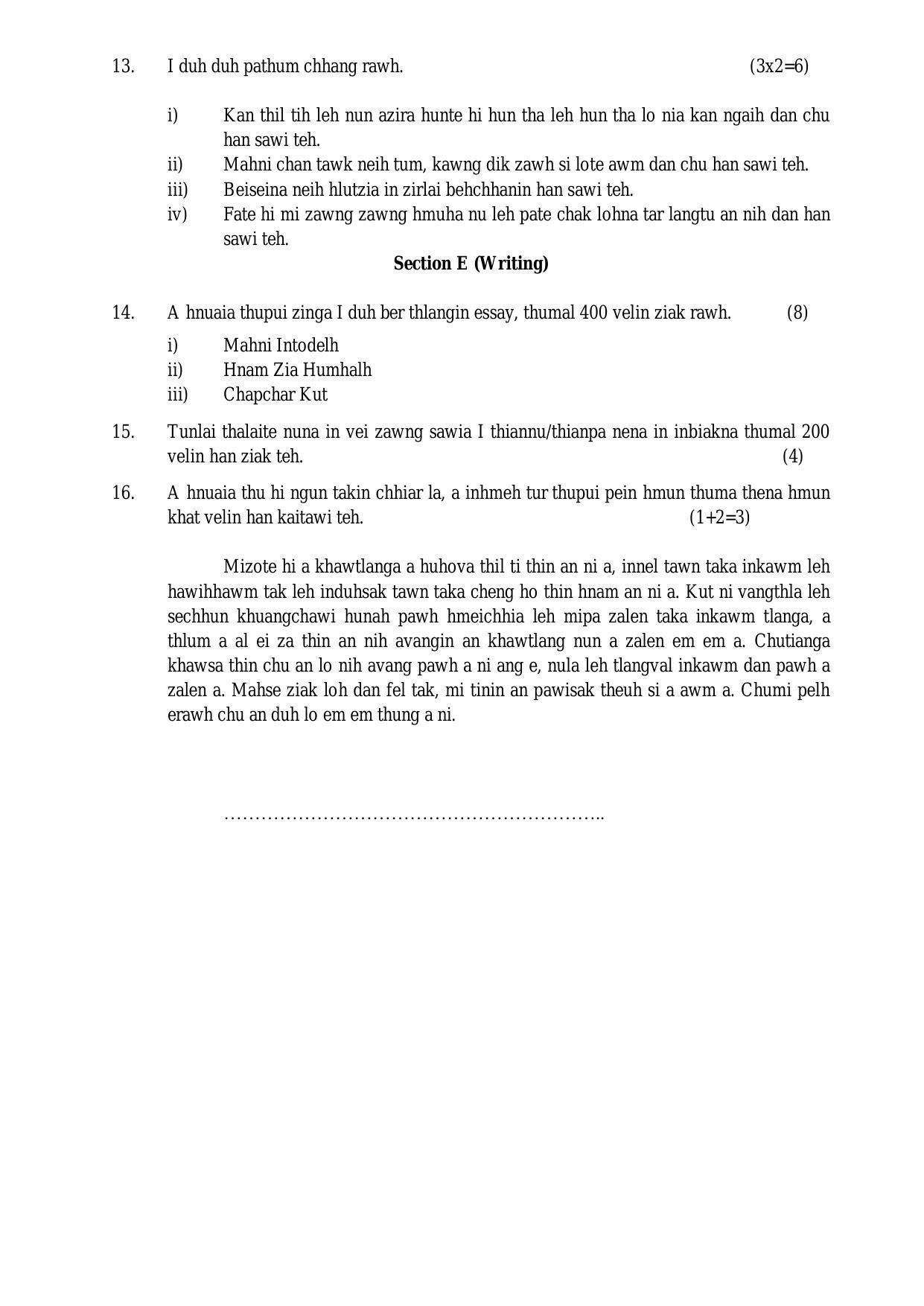 CBSE Class 10 Mizo Sample Paper 2024 - Page 6