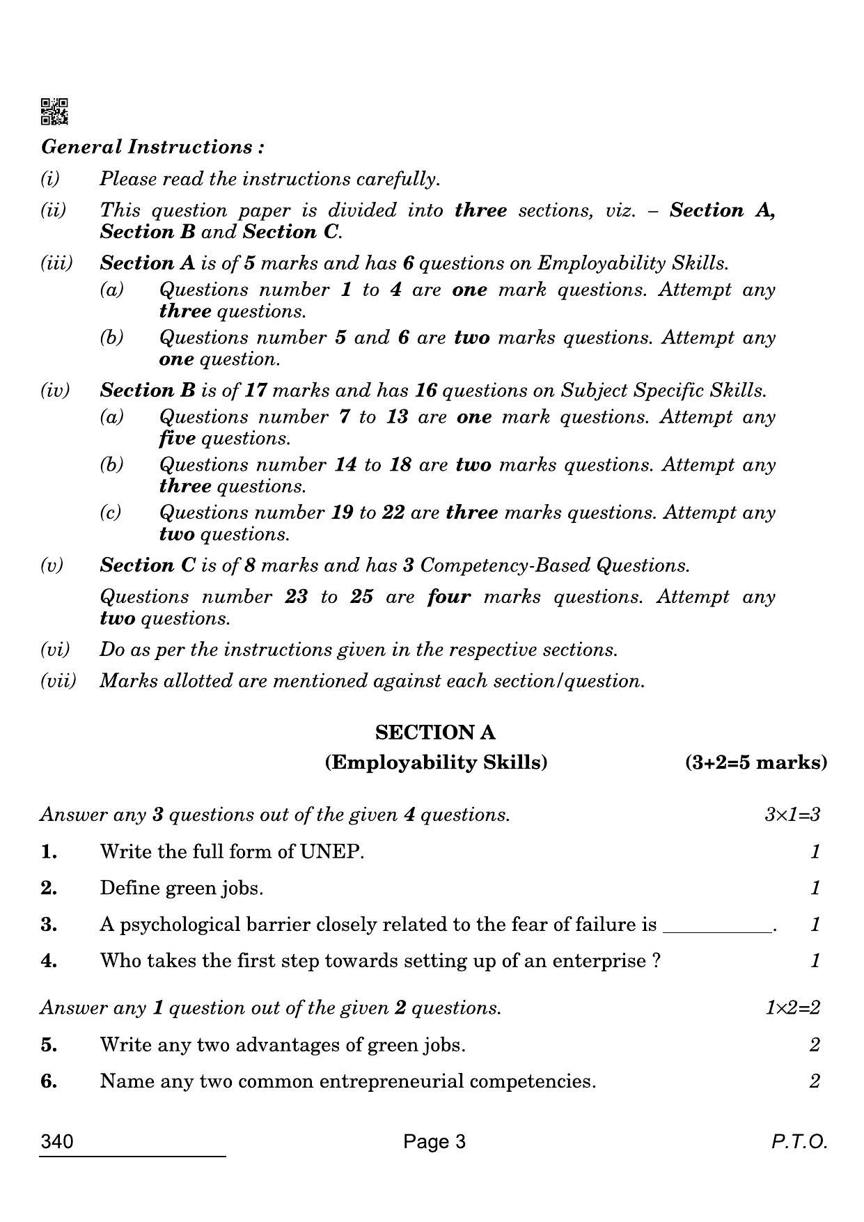 CBSE Class 12 340 Horticulture 2022 Compartment Question Paper - Page 3