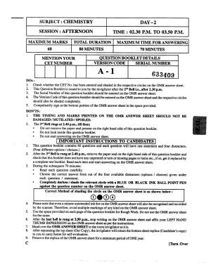 KCET Chemistry 2013 Question Papers