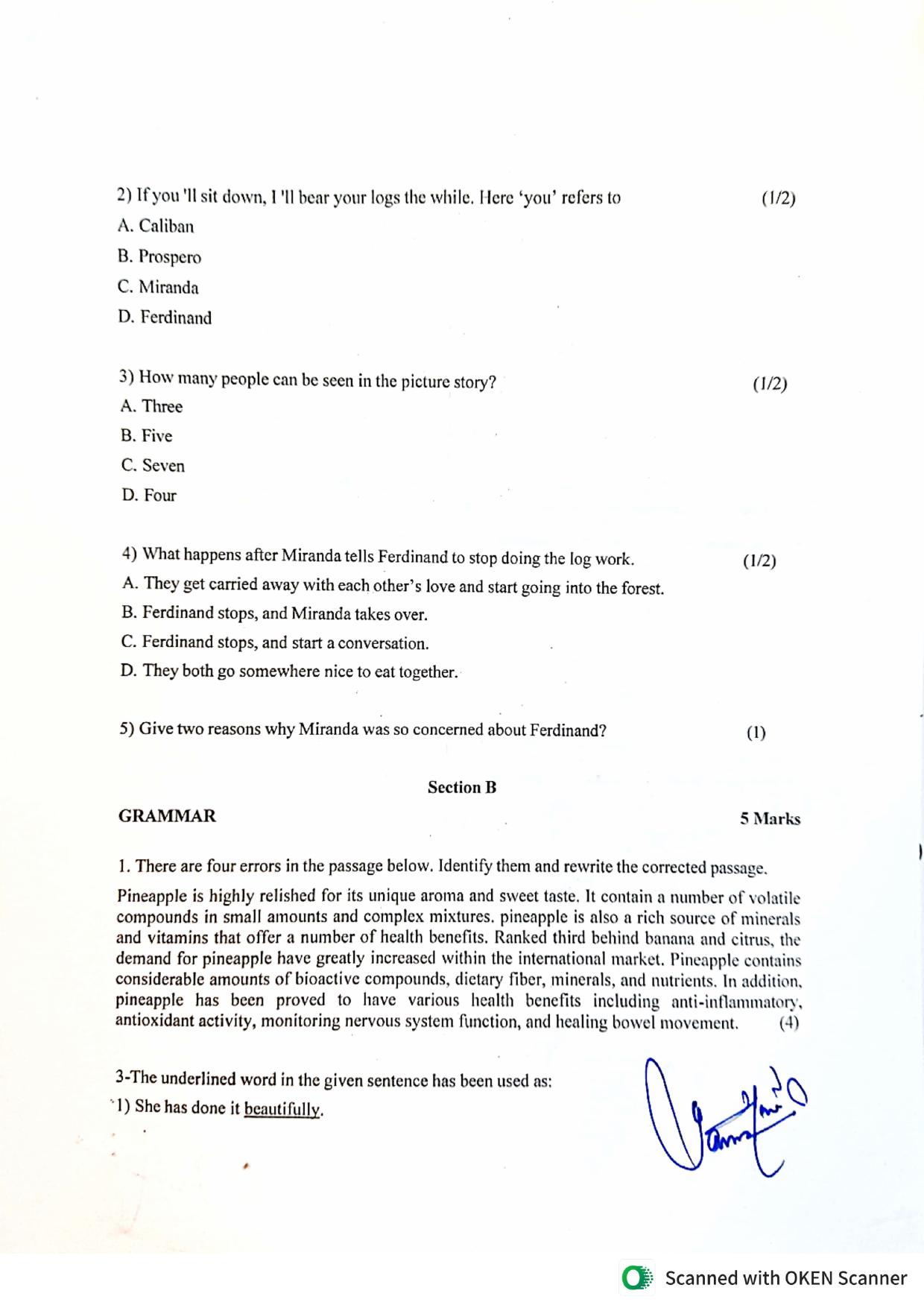 JKBOSE Class 9 English Model Question Paper - Page 4