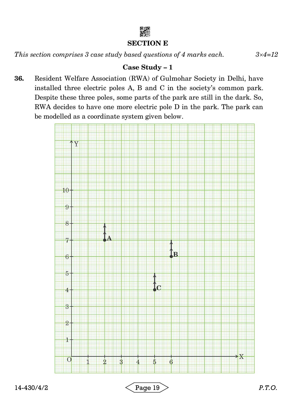 CBSE Class 10 430-4-2 Mathematics Basic 2024 Question Paper - Page 19