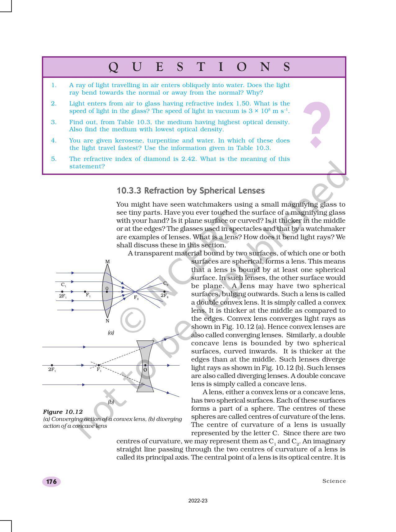 NCERT Book for Class 10 Science Chapter 10 Light – Reflection