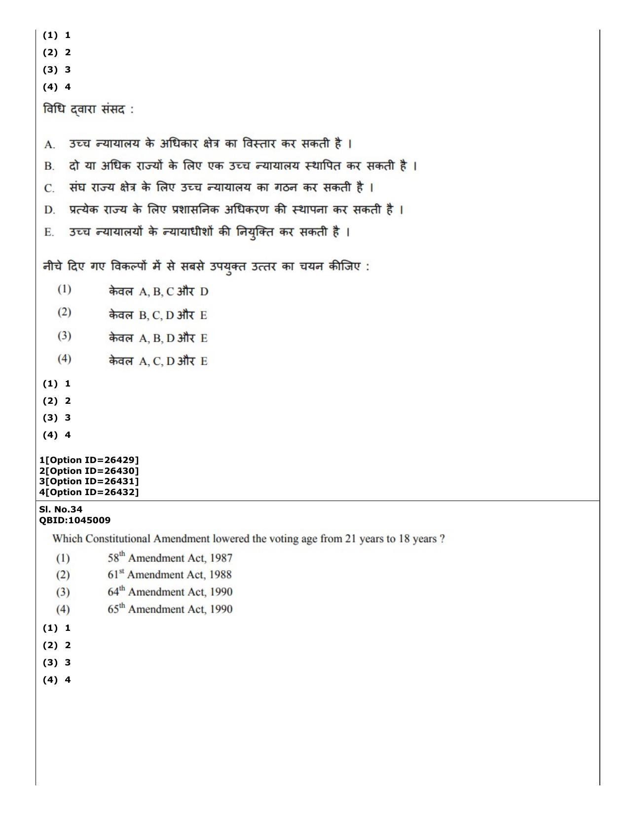 CUET (PG) 2022: PGQP-42 Political Science (09-09-2022) Question Paper - Page 25
