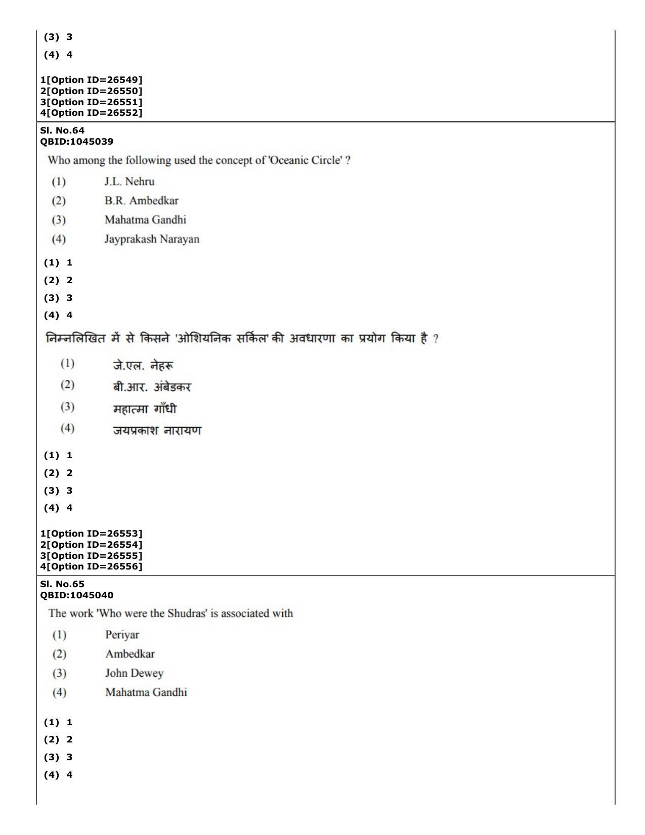 CUET (PG) 2022: PGQP-42 Political Science (09-09-2022) Question Paper - Page 53