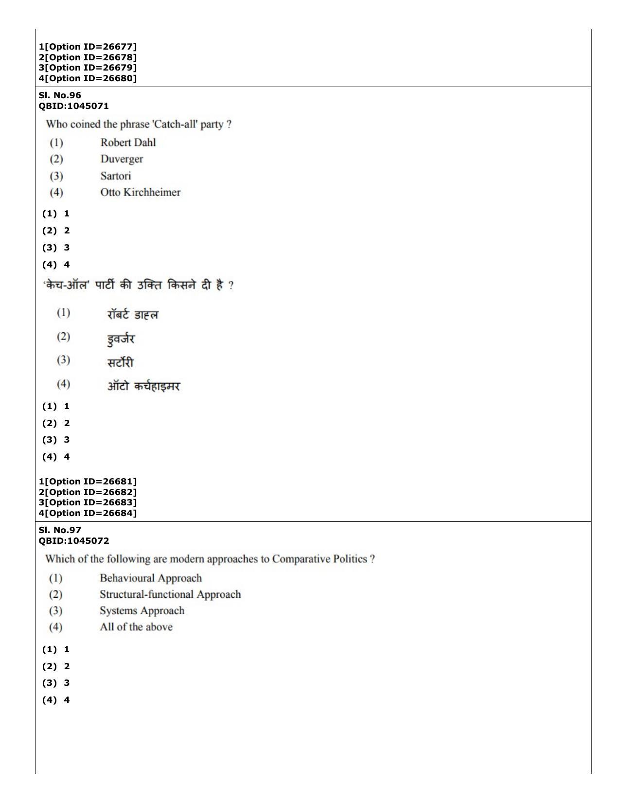 CUET (PG) 2022: PGQP-42 Political Science (09-09-2022) Question Paper - Page 77