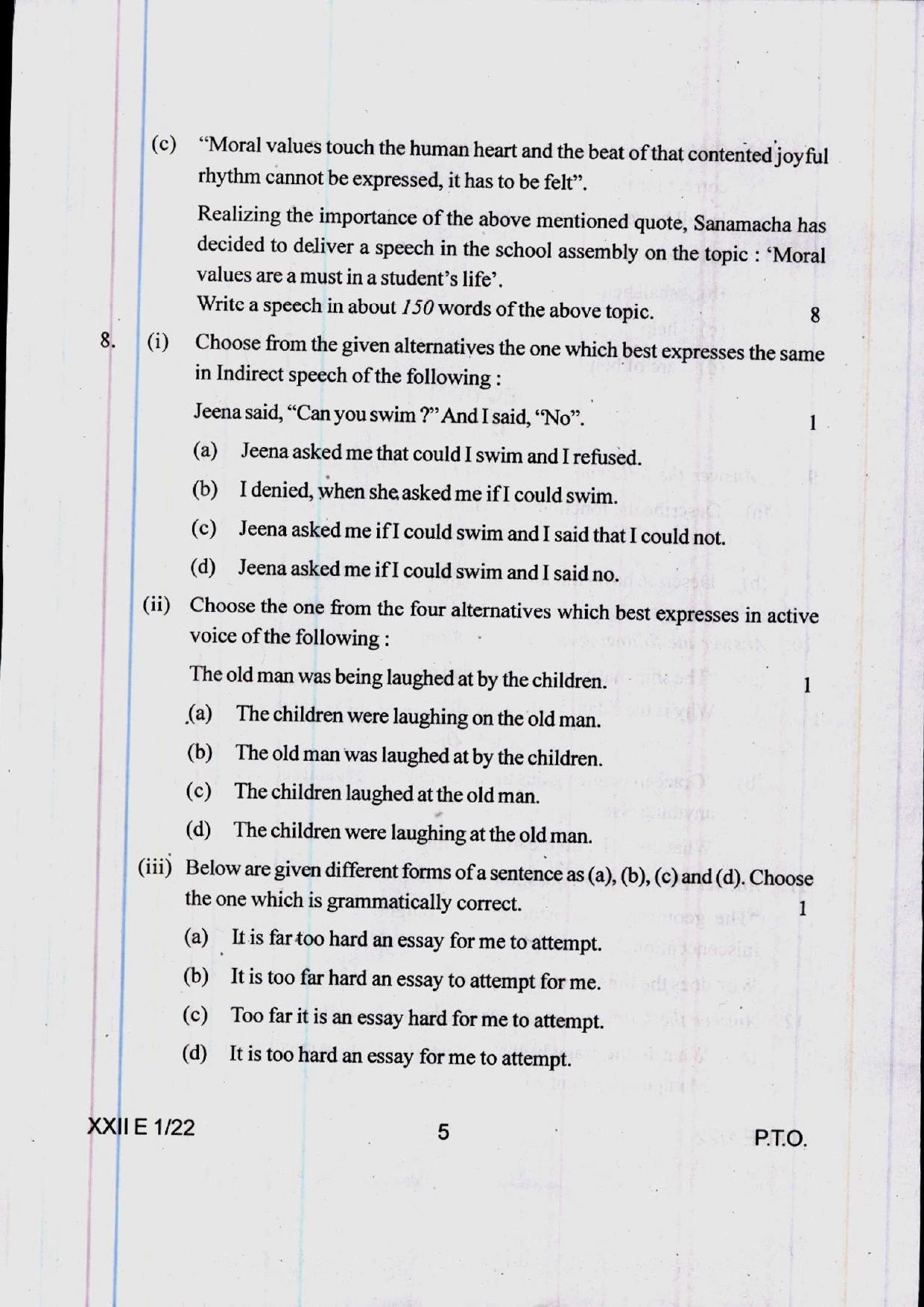 COHSEM 12th Question Papers 2022 English - Page 5