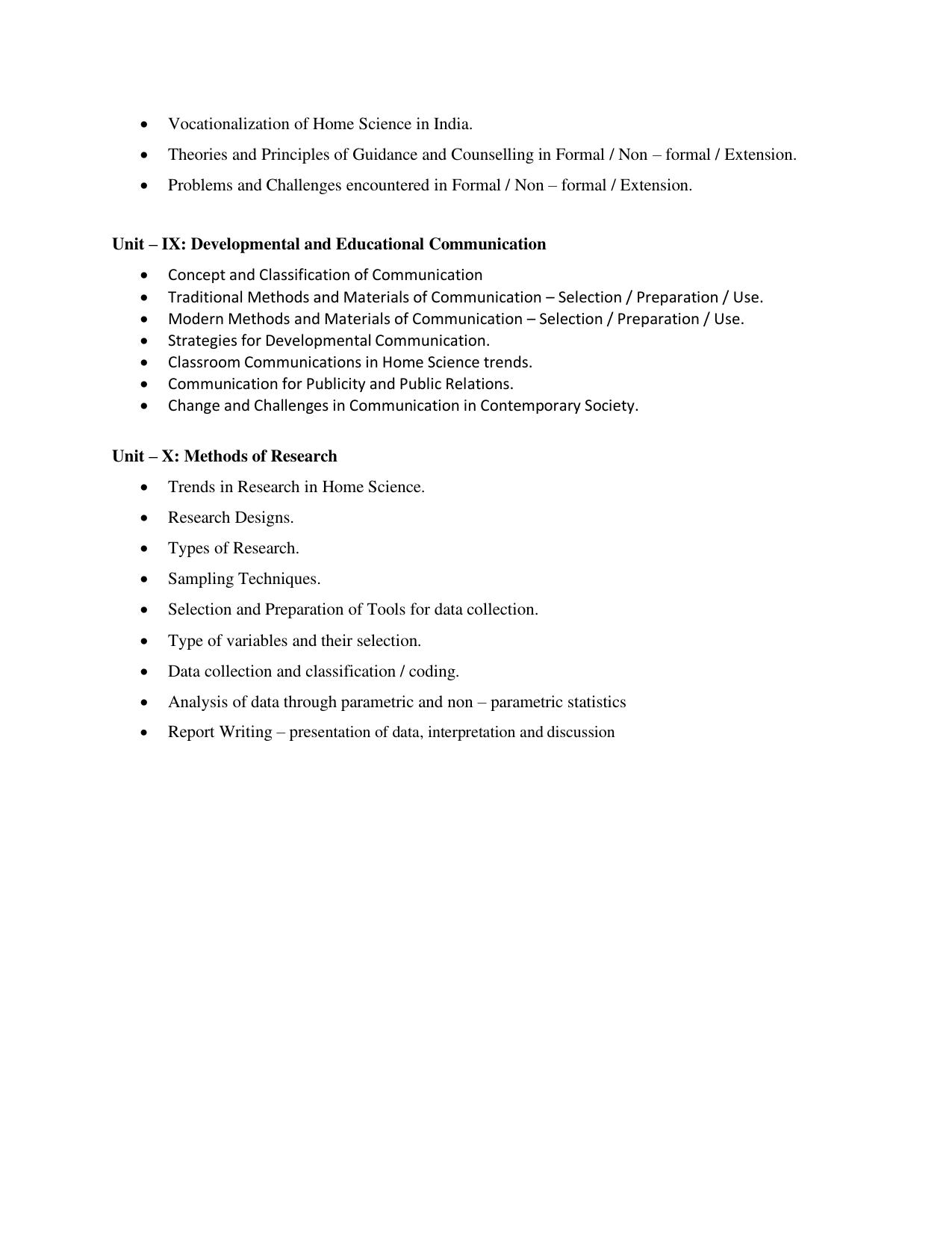 AP RCET Home Science Syllabus - Page 3