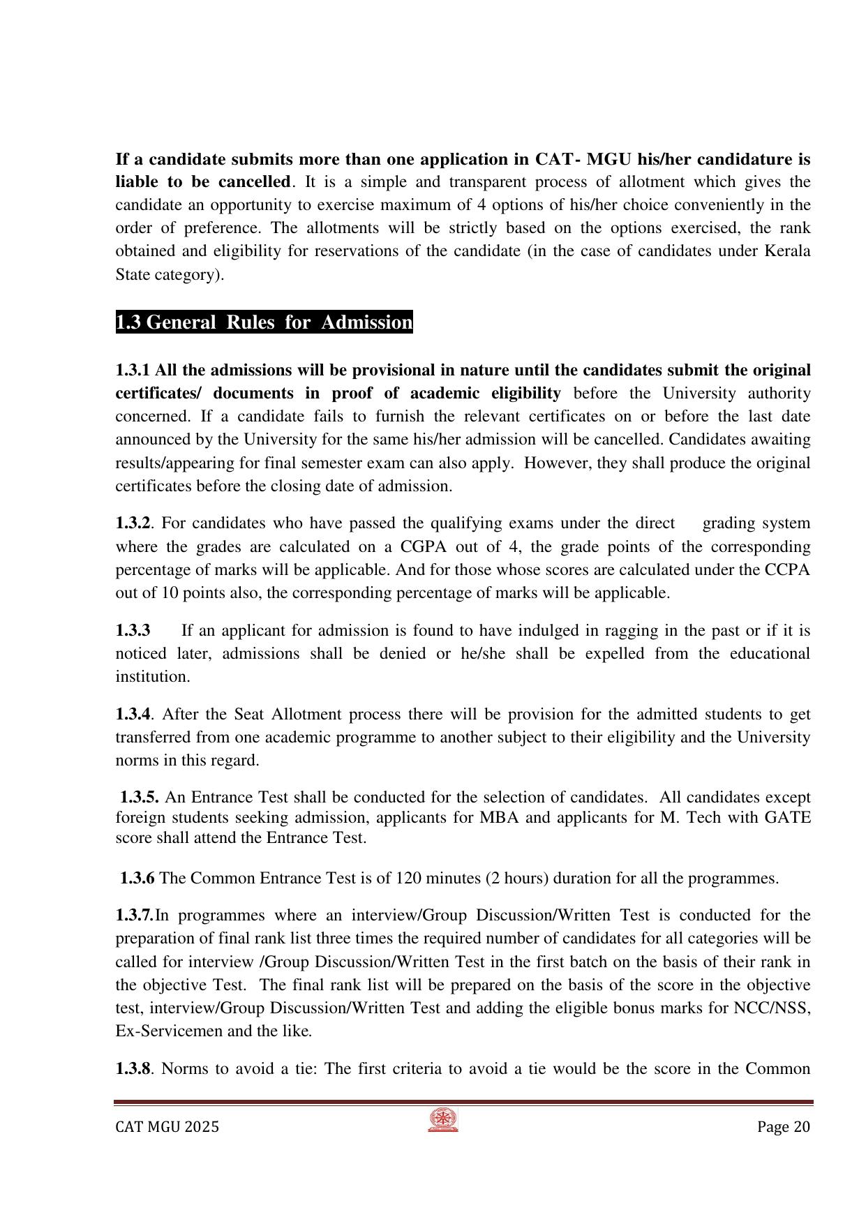 MGU CAT 2025 Syllabus - Page 20
