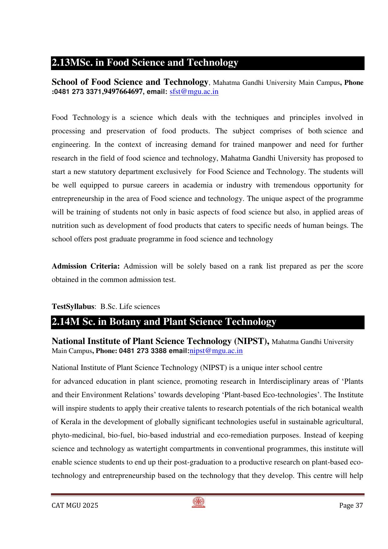 MGU CAT 2025 Syllabus - Page 37
