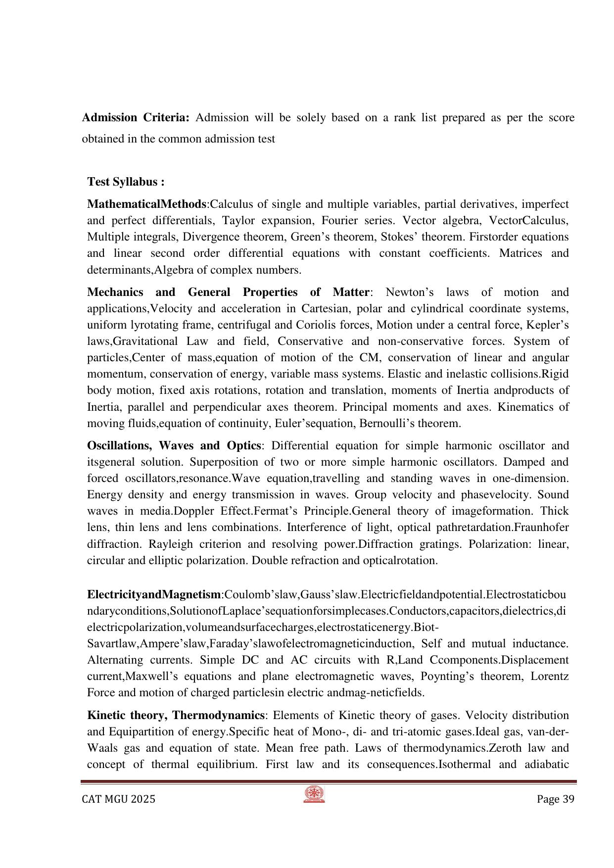 MGU CAT 2025 Syllabus - Page 39