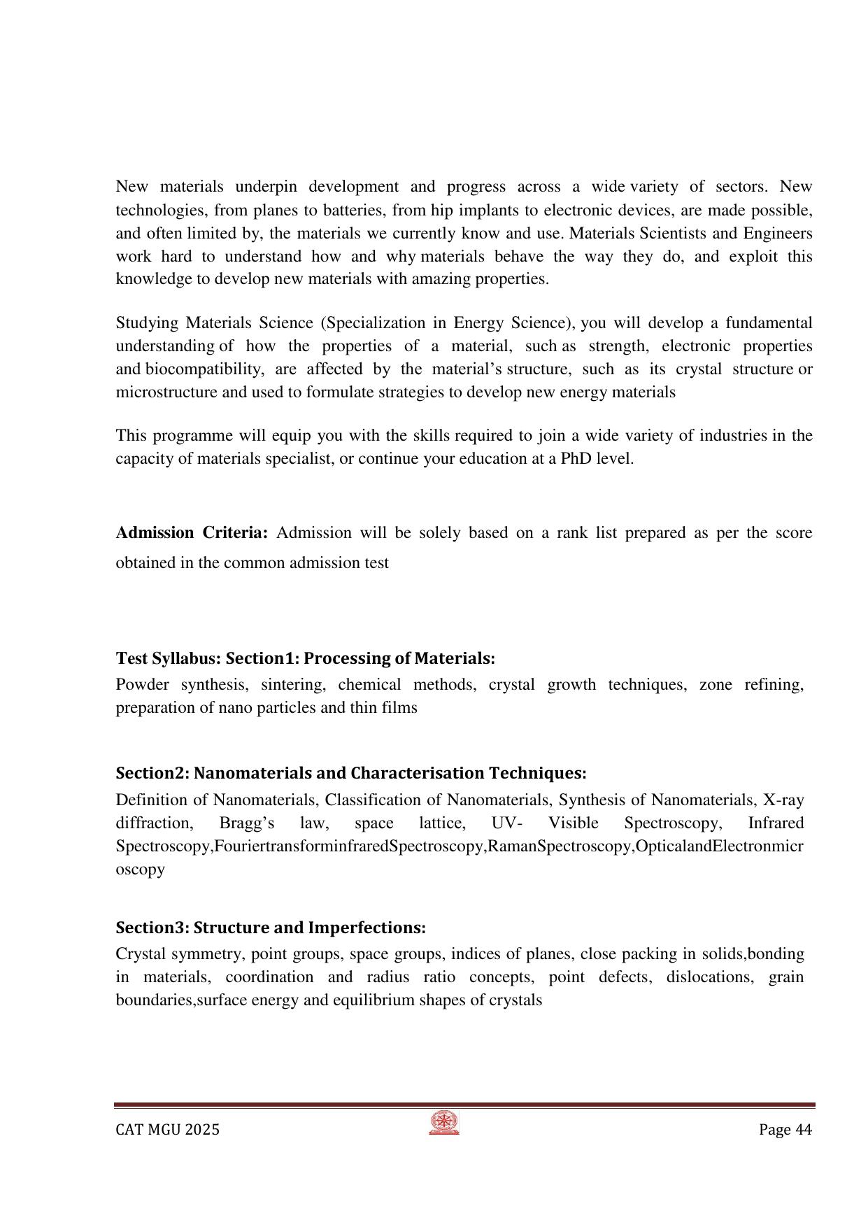 MGU CAT 2025 Syllabus - Page 44