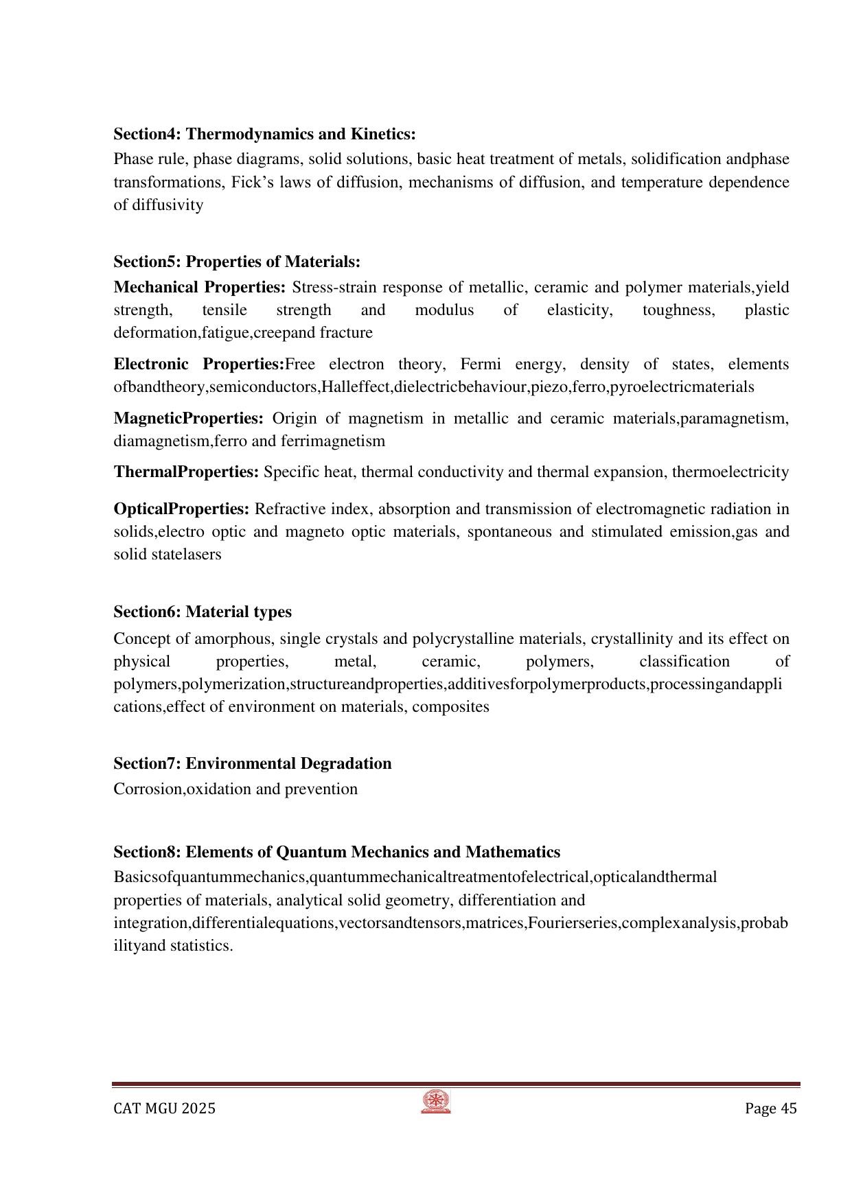 MGU CAT 2025 Syllabus - Page 45