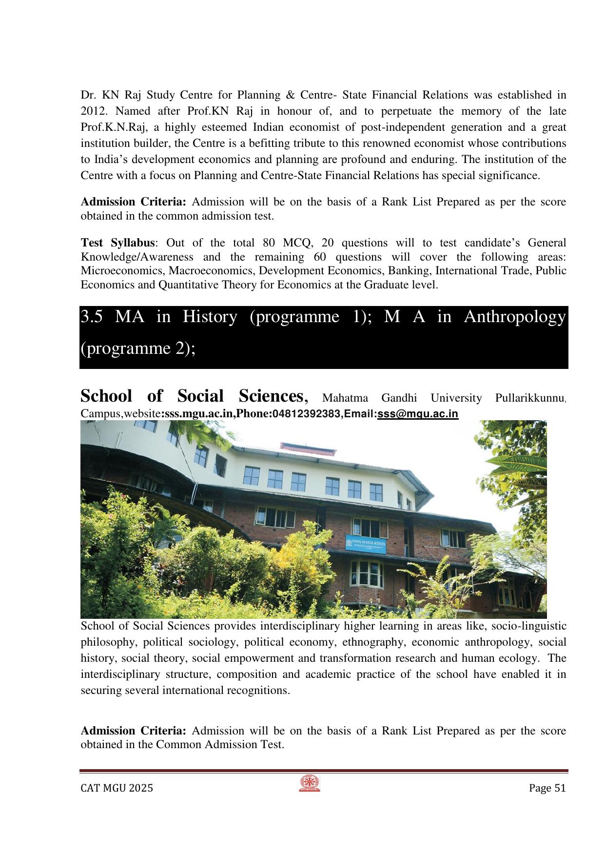 MGU CAT 2025 Syllabus - Page 51