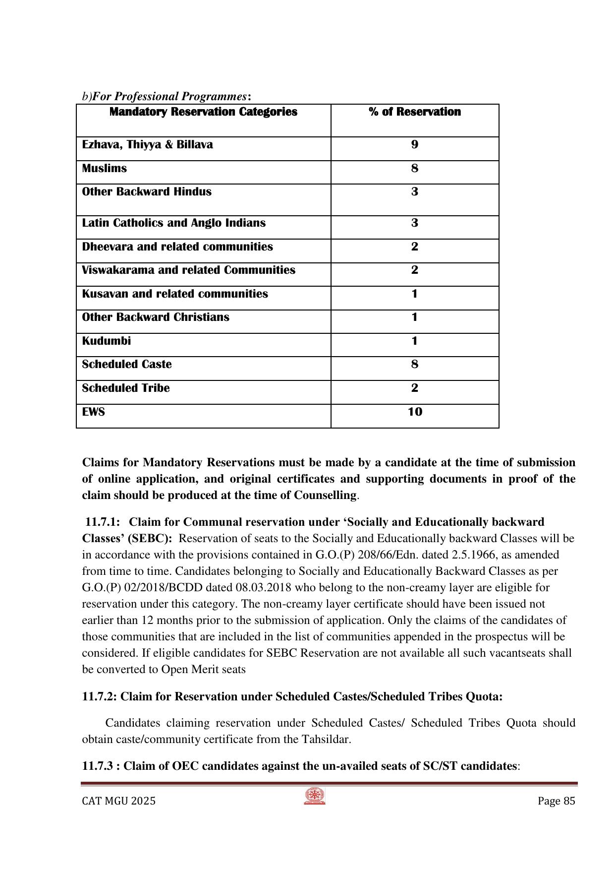 MGU CAT 2025 Syllabus - Page 85