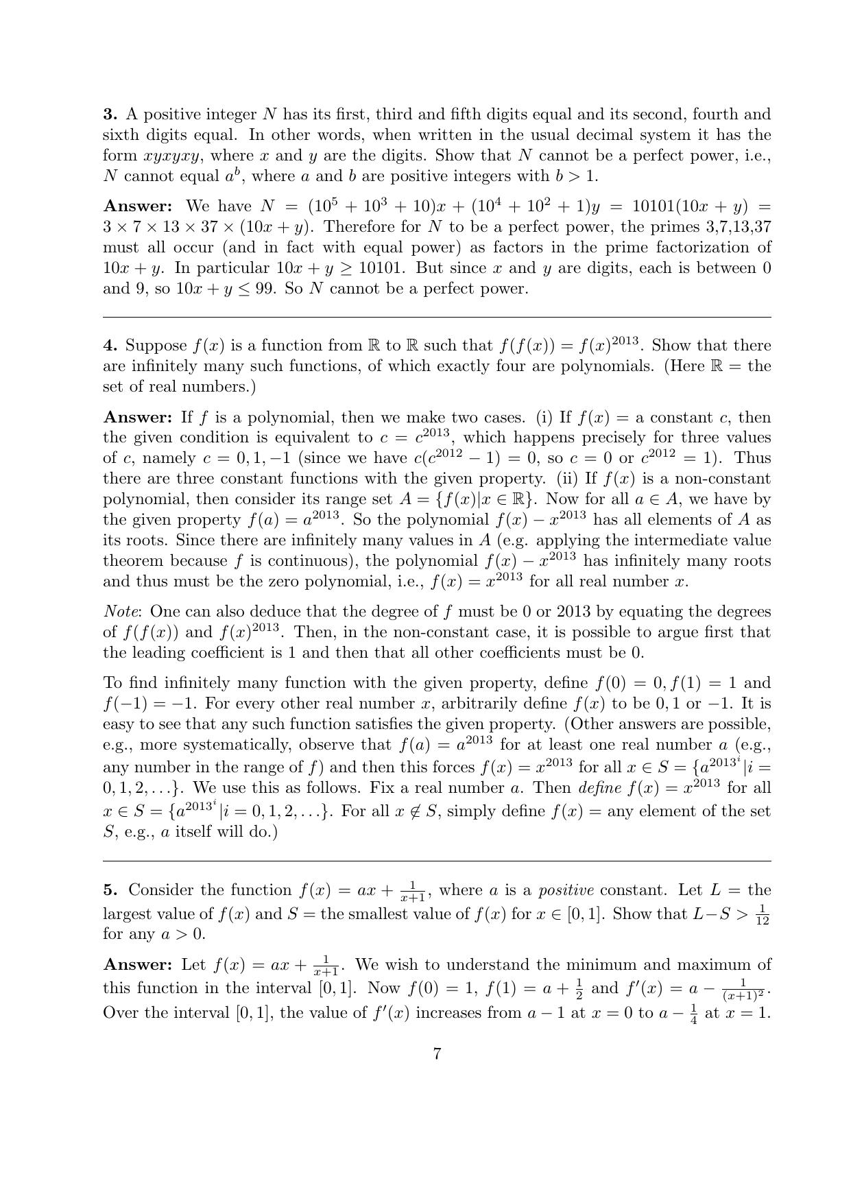 CMI Entrance Exam 2013 Solutions B.Sc (Hons.) Mathematics and Computer Science - Page 7